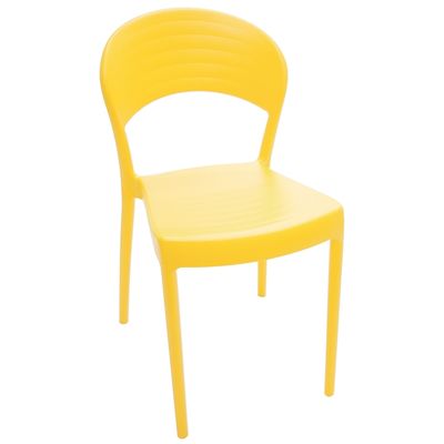 Cadeira Sissi Encosto Fechado Amarela Tramontina