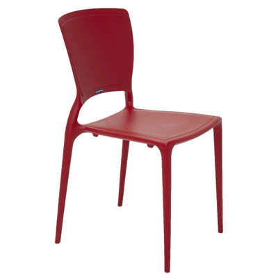 Cadeira Tramontina Sofia Vermelha com Encosto Fechado em Polipropileno e Fibra de Vidro