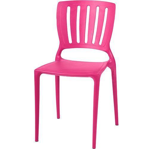 Cadeira Sofia Encosto Vazado Vertical Rosa