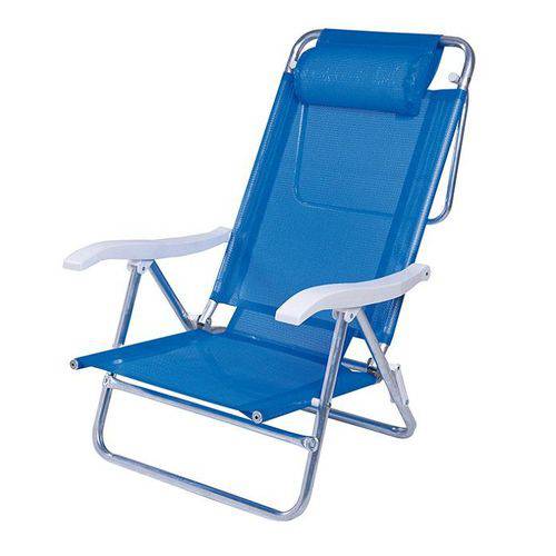 Cadeira Sol de Verao C/ Almofada Azul - Mor