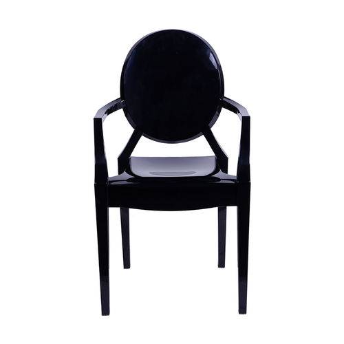 Cadeira Sophia com Braço - Policarbonato - Preto - Tommy Design