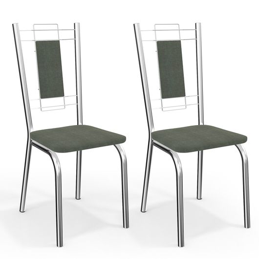 Cadeira Tidell III Kit 02 Unidades, Estrutura - Cromada, Revestimento - Veludo Oliva 25
