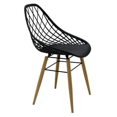 Cadeira Tramontina Philo Preta em Poliamida com Pernas de Madeira 92088009