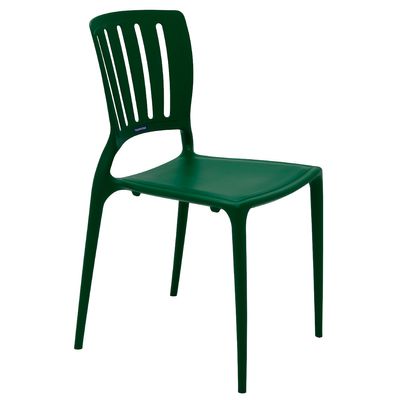 Cadeira Tramontina Sofia Verde com Encosto Vazado Vertical em Polipropileno e Fibra de Vidro