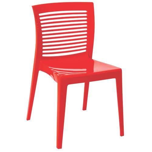 Cadeira Tramontina Victória Encosto Vazado Horizontal Vermelho