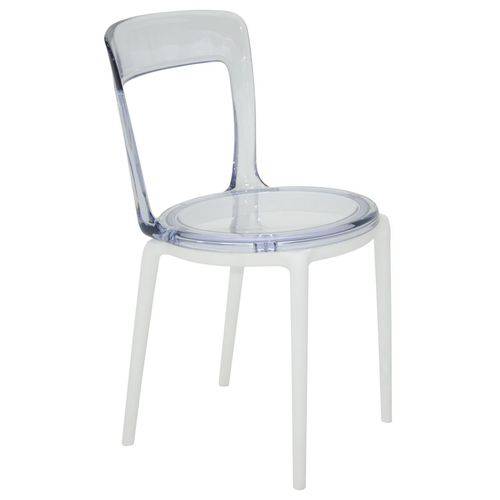 Cadeira Transparente e Pés Brancos Luna C Tramontina 92090211