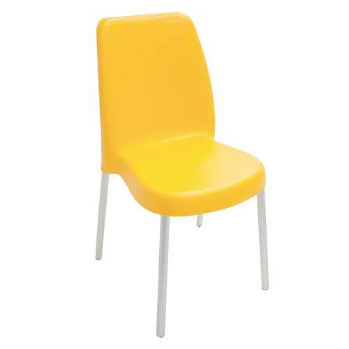 Cadeira Vanda Amarelo Pernas Anodizadas