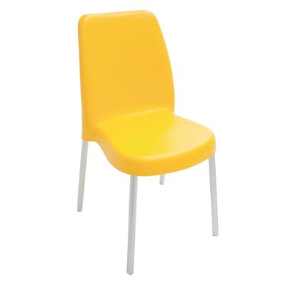 Cadeira Vanda Pernas em Alumínio Amarela Tramontina