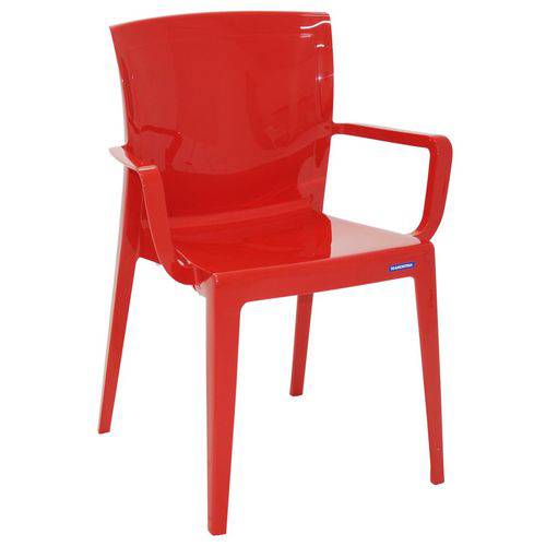 Cadeira Victória com Braços Encosto Fechado Vermelho Tramontina 92044040