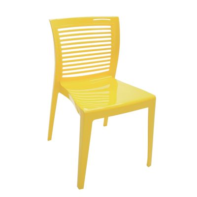 Cadeira Victória Encosto Vazado Horizontal Amarela Tramontina