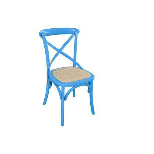 Cadeira Xangai Madeira Maciça Linha Colors Azul