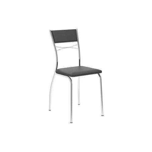 Cadeiras Carraro 1701 (2 Unidades) - Cor Cromada - Assento/Encosto Couríno Jeans