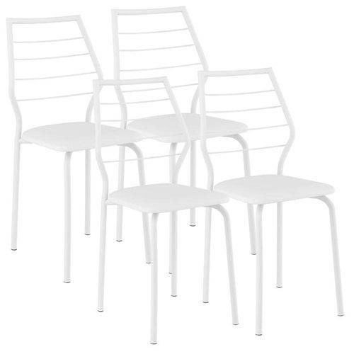 Cadeiras Carraro 1716 Color (4 Unidades) - Cor Branco - Assento Couríno Branco