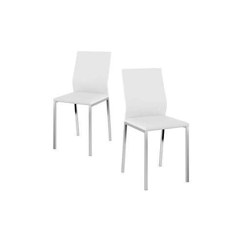 Cadeiras Carraro 1804 (2 Unidades) - Cor Cromada - Assento/Encosto Couríssimo Branco