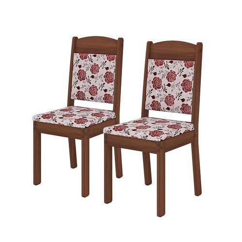 2 Cadeiras Domenica Madero Tx - Floral Vermelho