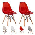2 Cadeiras Eiffel Eames Transparente Várias Cores - (vermelha)