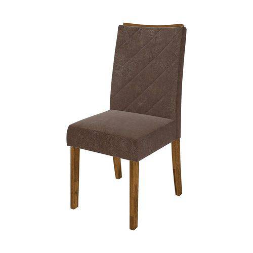 2 Cadeiras Estofadas Golden 13349 Dj Móveis Demolição com Suede Pena Marrom