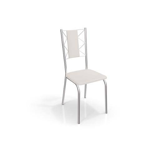 Cadeiras Kappesberg Lisboa 2c076cr (2 Unidades) - Cor Cromada - Assento Linho Marrom 22
