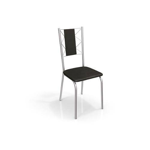 Cadeiras Kappesberg Lisboa 2c076cr (2 Unidades) - Cor Cromada - Assento Preto 110