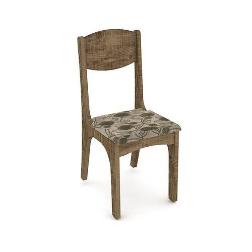 Cadeiras para Sala de Jantar CA12 Rústico com Assento Chenille Floral - Dalla Costa