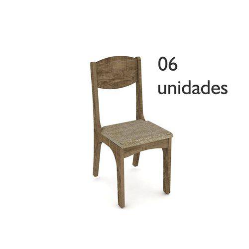 Cadeiras para Sala de Jantar Ca12 Rústico com Assento Chenille Marrom - Dalla Costa