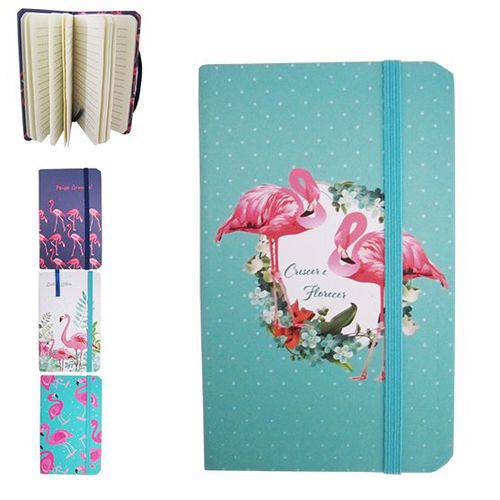 Caderneta / Bloco de Notas com 80 Folhas Estampa Flamingo