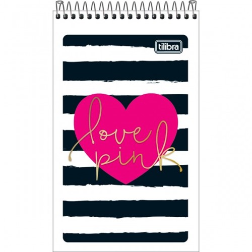 Caderneta Espiral Capa Flexível Love Pink 60 Folhas - Sortido (Pacote com 20 Unidades)