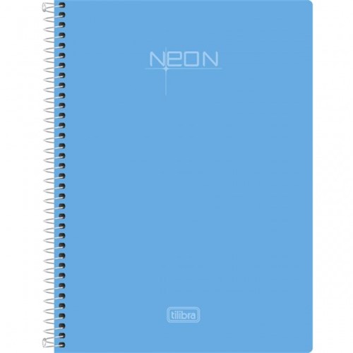 Caderno Espiral Capa Plástica 1/4 Neon 96 Folhas - Sortido (Pacote com 5 Unidades)