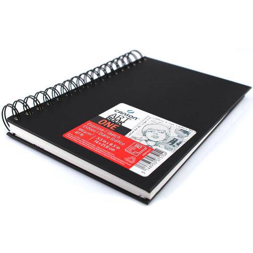 Caderneta Espiralada para Esboço Canson – Art Book One Preto 100g/M² 14 X 21,6 Cm - 400039211
