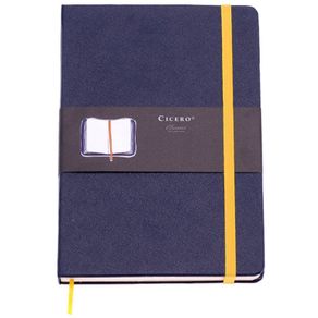Caderneta Linha Clássica Pautada Azul Marinho/Amarelo 80 G/m² 9,0 X 13,0 Cm com 160 Páginas Cicero