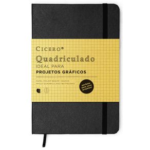 Caderneta Papel Quadriculada Preta 80 G/m² 14,0 X 21,0 Cm com 160 Páginas Cicero