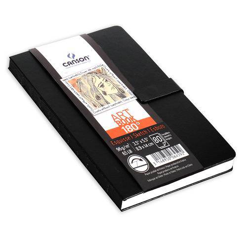 Caderneta para Esboço Canson – Art Book 180 Preto 96g/M² 8,9 X 14 Cm - 60006459