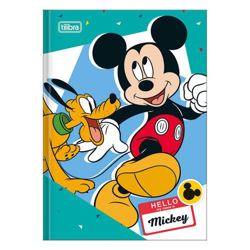 Caderno 1/4 Brochura Mickey - Mickey e Pluto - 96 Folhas - Tilibra