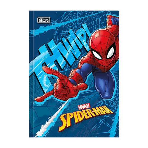 Caderno 1/4 Brochura Spider Man - Azul - 96 Folhas - Tilibra