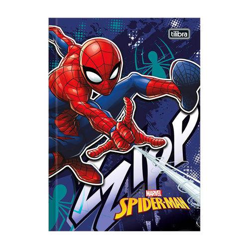 Caderno 1/4 Brochura Spider Man - Azul Escuro - 96 Folhas - Tilibra