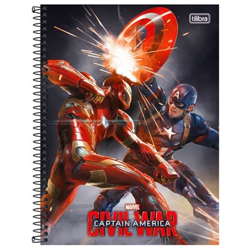 Caderno 16x1 Universal Avengers Civil War 320 Folhas 142131 -Tilibra