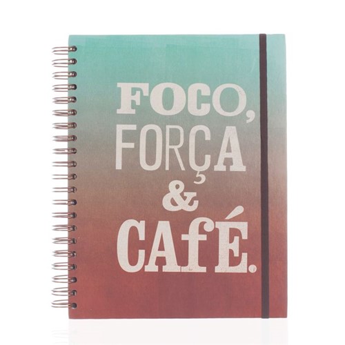 Caderno A4 180 Fls. Foco, Força e Café
