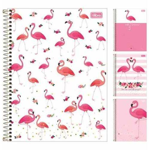 Caderno Aloha Flamingo Universitario (10x1) 160 Folhas
