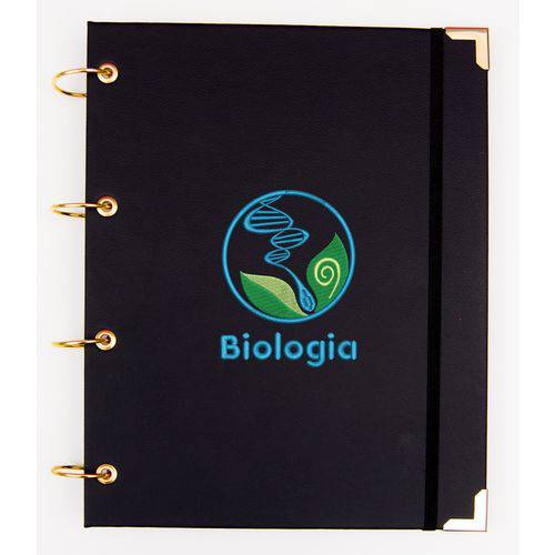 Caderno Argolado Universitário Biologia em Couro
