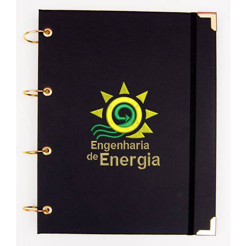 Caderno Argolado Universitário Engenharia de Energia em Couro
