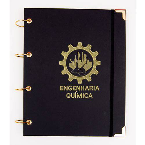 Caderno Argolado Universitário Engenharia Química em Couro
