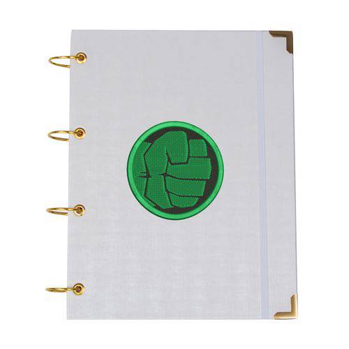 Caderno Argolado Universitário Hulk em Couro