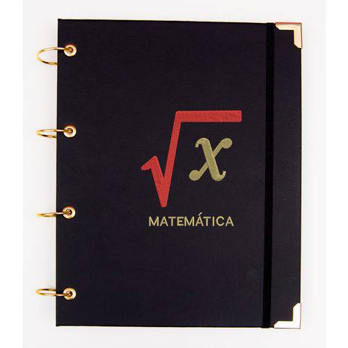 Caderno Argolado Universitário Matemática em Couro