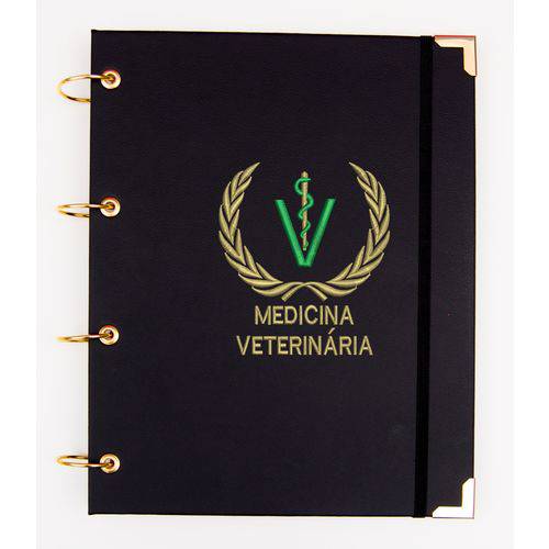 Caderno Argolado Universitário Medicina Veterinária em Couro