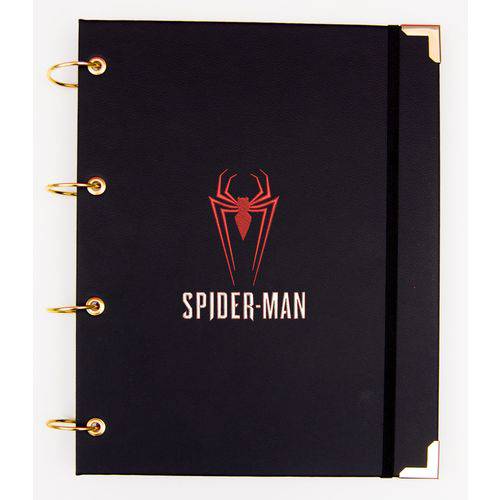 Caderno Argolado Universitário Spider-Man em Couro