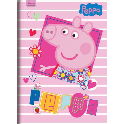 Caderno Brochura 1/4 Capa Dura Peppa Pig 48 Folhas Foroni Pct.c/10