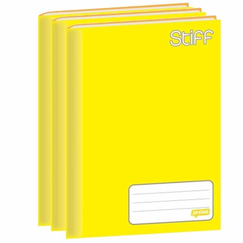 Caderno Brochura 1/4 Jandaia Stiff 96 Folhas Amarelo 5 Unidades 11086