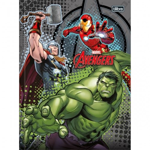 Caderno Brochura Capa Dura 1/4 Avengers 96 Folhas - Sortido (Pacote com 5 Unidades)