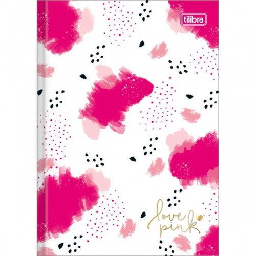 Caderno Brochura Capa Dura 1/4 Love Pink 80 Folhas (Pacote com 5 Unidades) - Sortido