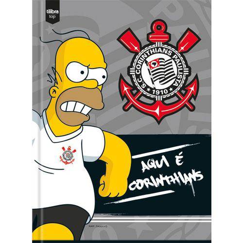 Caderno Brochura Capa Dura Simpsons Corinthians Top 96 Fls Tilibra